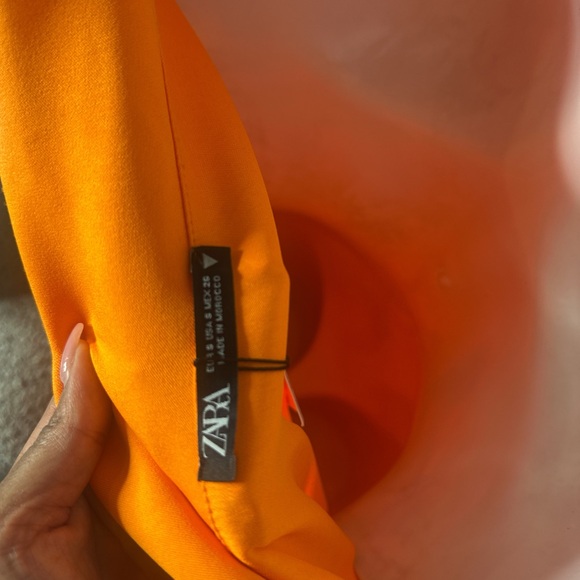 Zara Strapless Dress in Vibrant Orange - Picture 6 of 6